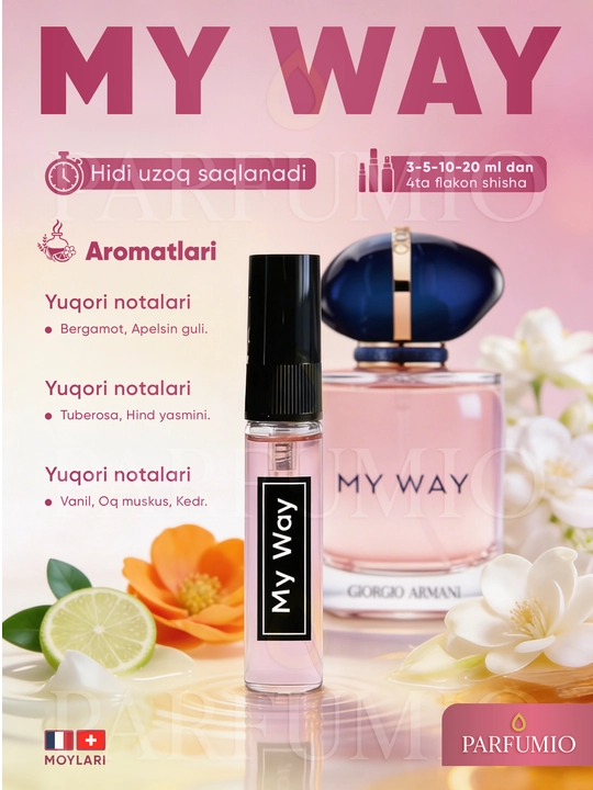 Ayollar uchun parfyum to‘plami 4 xil hid: Lost Cherry, My Way, Miss Dior, Libre