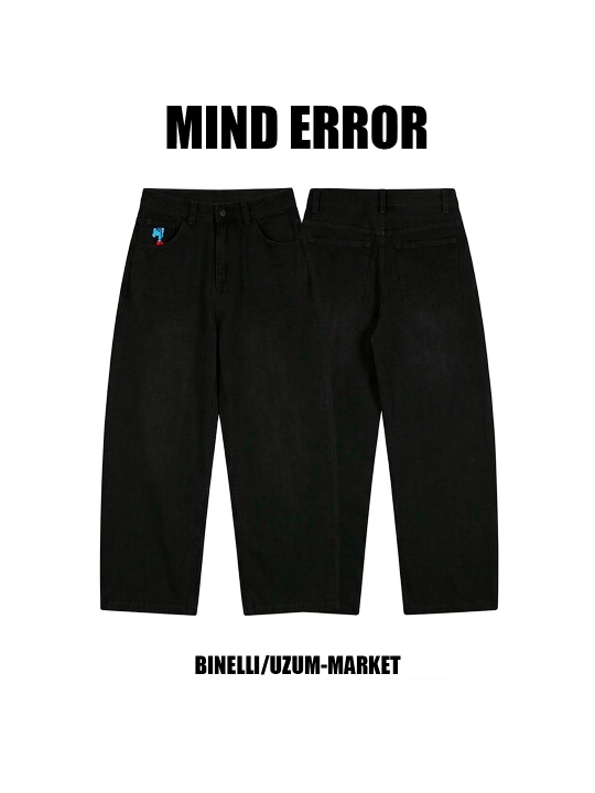 Keng baggi jinsi shimlar Mind Error, erkaklar,ayollar va o‘smirlar uchun,o‘lchamlari S-XXL - 
