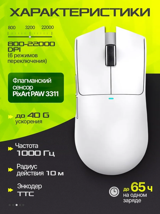 RGB o'rnatish stantsiyasiga ega kompyuter uchun X11 simsiz o'yin sichqonchasi