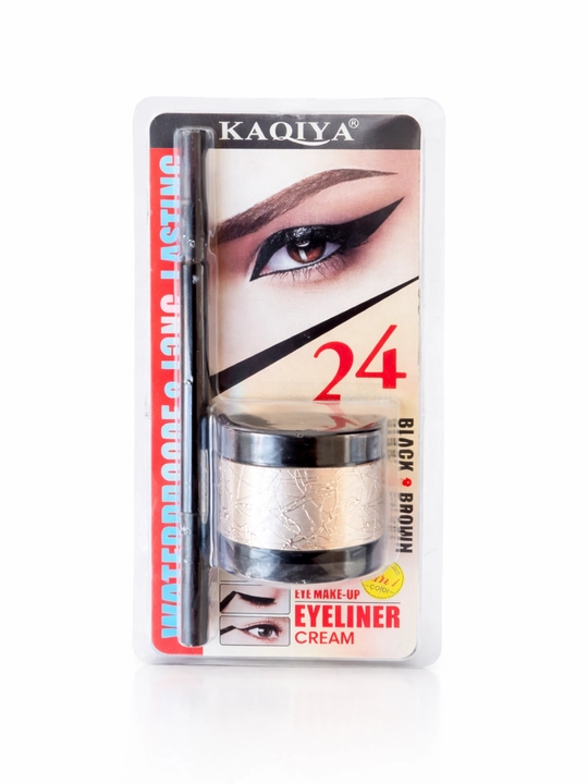 Водостойкая подводка для глаз KAQIYA Eyeliner Cream 24H, черный и коричневый цвета - 