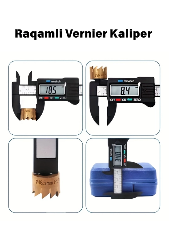Raqamli Shlangrej 150mm Metall Kaliper LED Displey