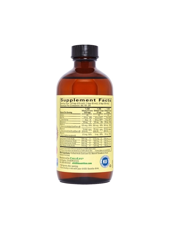 ChildLife Essentials, Печень трески со вкусом клубники, 237 мл