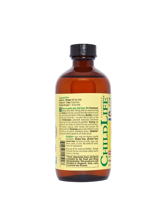 ChildLife Essentials, Печень трески со вкусом клубники, 237 мл