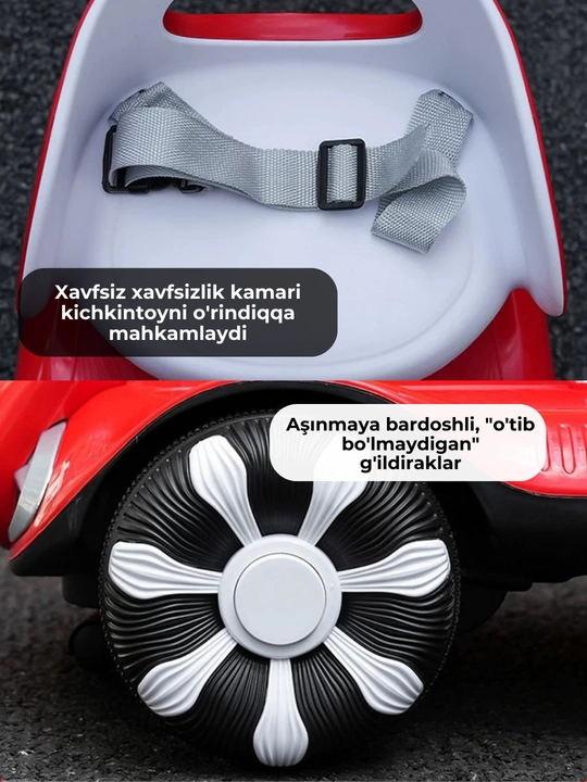 Sovun pufakchalari generatori va musiqali bolalar elektromobili 2-si 1-da