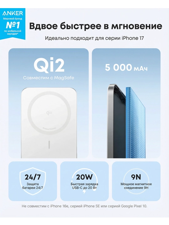 Повэрбанк ANKER 5000mAh Slim