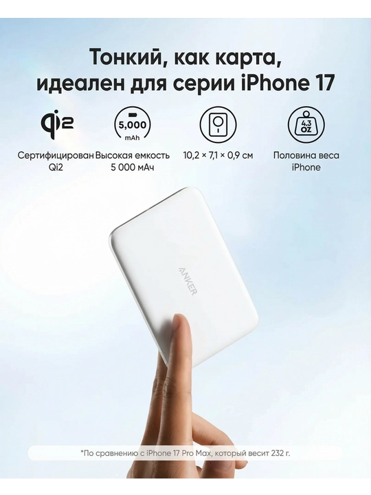 Повэрбанк ANKER 5000mAh Slim - 