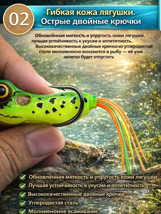 Лягушка-незацепляйка, крючок-лягушка для ловли щуки
