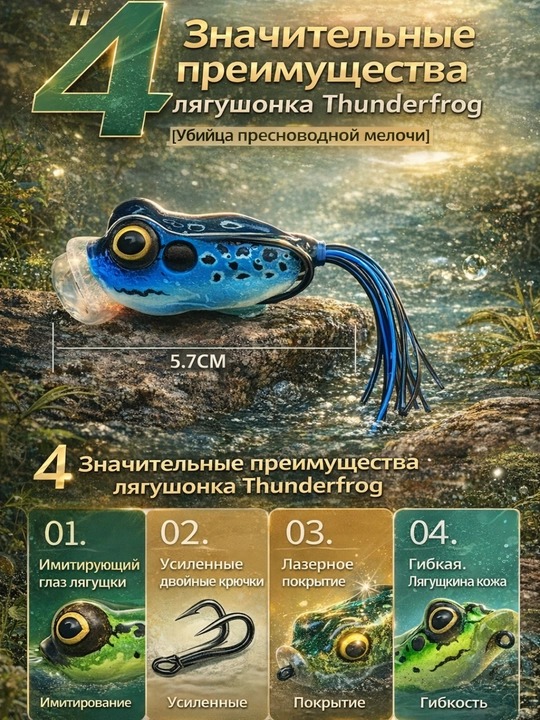 Лягушка-незацепляйка, крючок-лягушка для ловли щуки