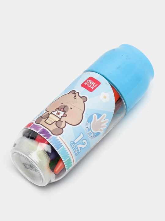 Deli BL992-12 pastel qalamlari, 12 xil rangda