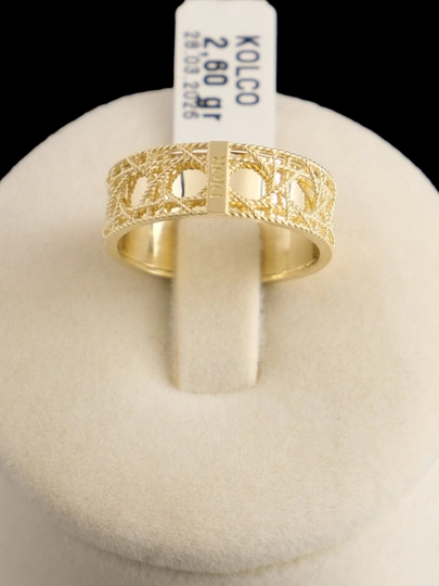 Золотое кольцо GOLDWISH в дизайне «DIOR», 5 вариантов размеров и веса — GOLDWIS-40-БЕЖЕВ-20
