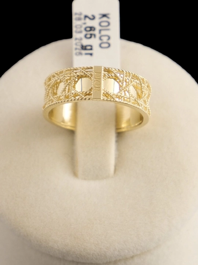 Золотое кольцо GOLDWISH в дизайне «DIOR», 5 вариантов размеров и веса — GOLDWIS-40-БЕЛЫЙ-18