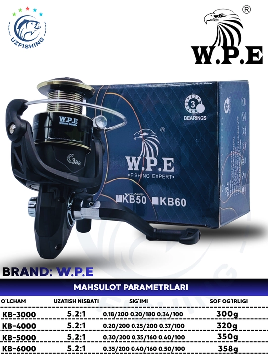 W.P.E KB bezinersion g‘altagi baliq ovi uchun, 3BB - 