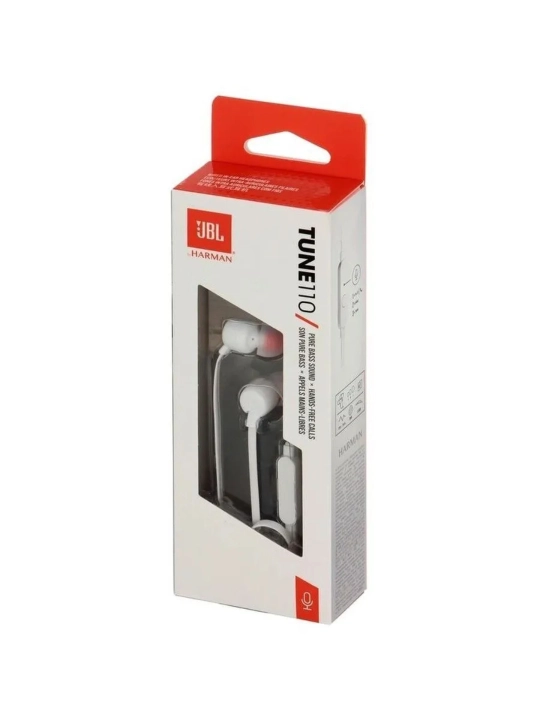 JBL T110 simli quloqchinlar, kanal ichidagi, mikrofonli, 3,5 mm