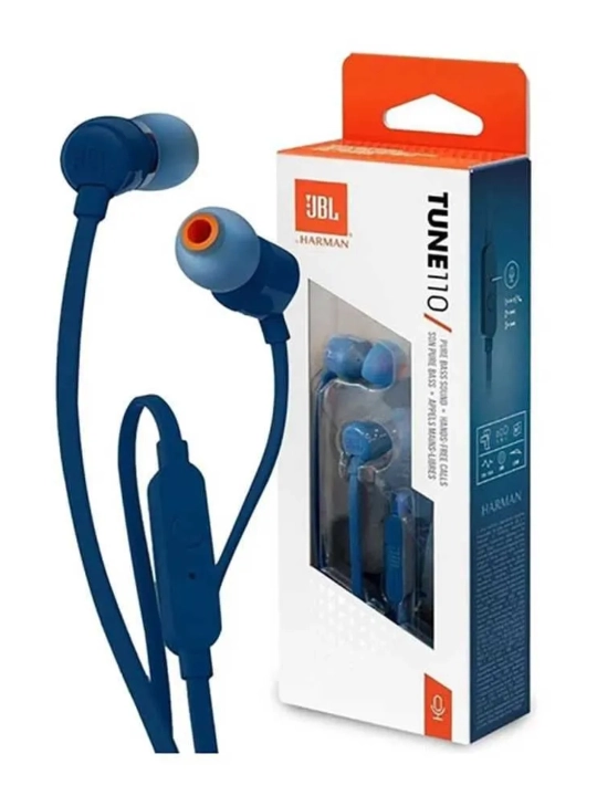 Наушники проводные JBL T110, внутриканальные, с микрофоном, 3,5 мм
