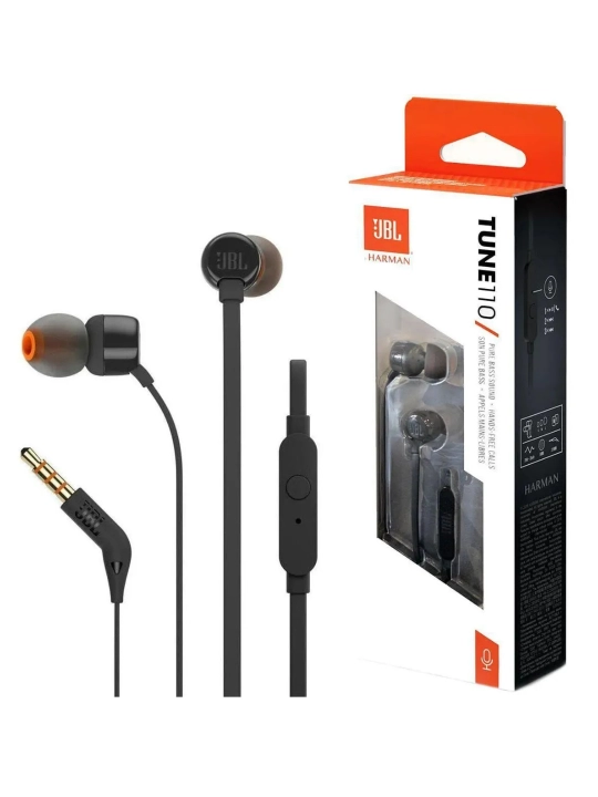 JBL T110 simli quloqchinlar, kanal ichidagi, mikrofonli, 3,5 mm