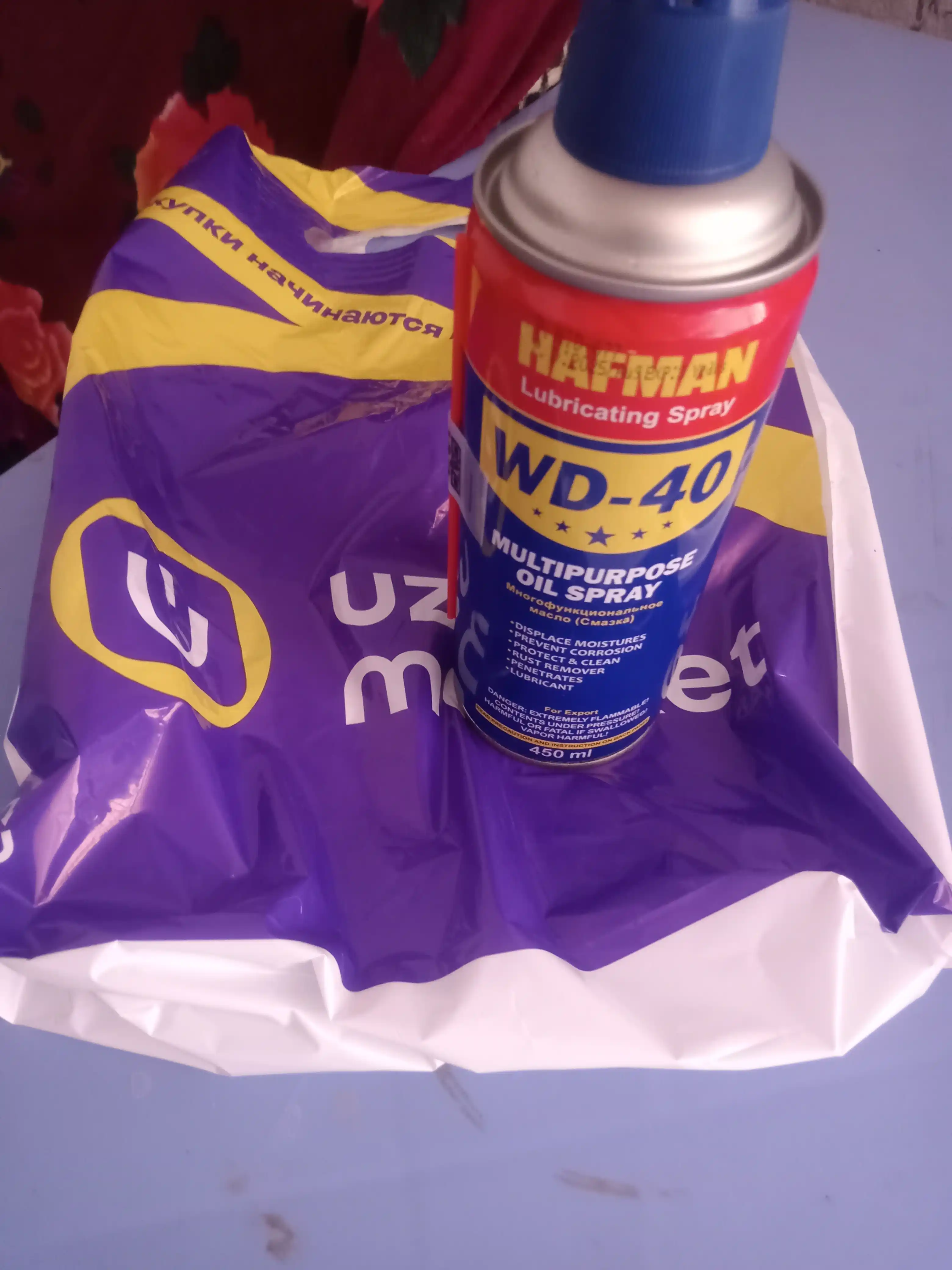 Moylovchi universal singuvchi Hafman, suyuq kalit WD-40, 450 ml