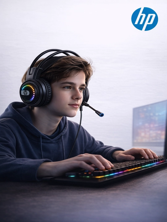 HP DHE-8015U gaming quloqchin, mikrofonli, USB ulanish, kompyuter uchun