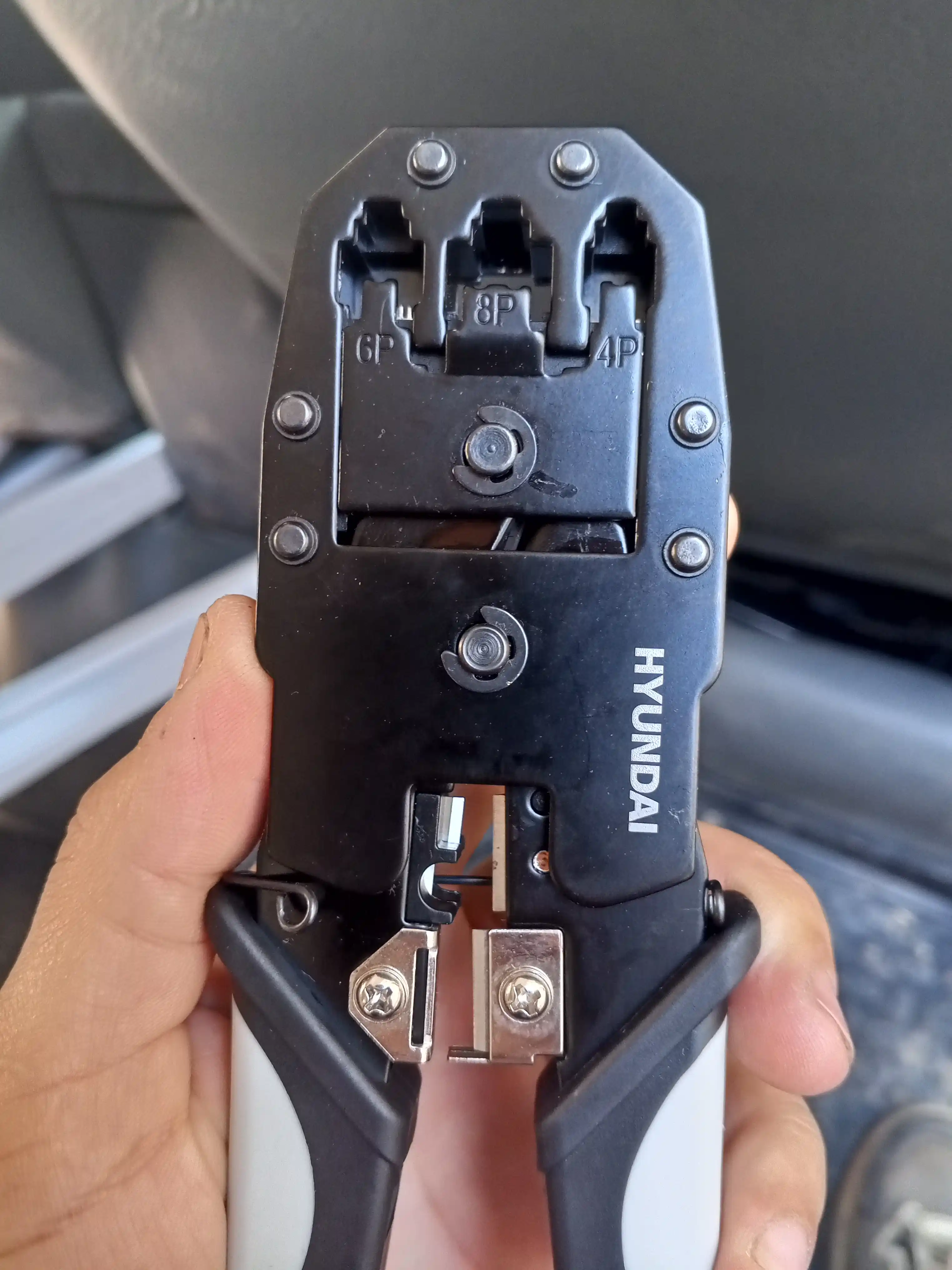Инструмент клещи  RJ-45, RJ-11, RJ-12, для обжима проводов, кабелей, кримпер HYUNDAI