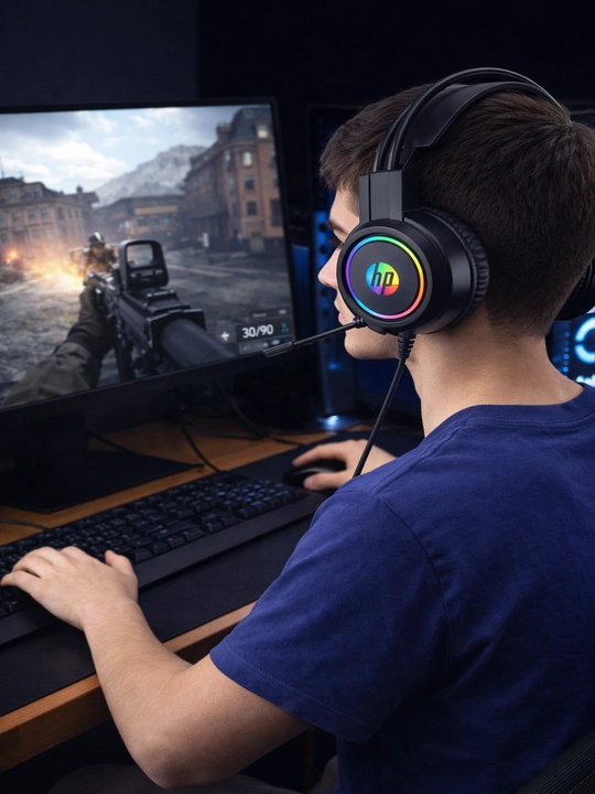 HP DHE-8015U gaming quloqchin, mikrofonli, USB ulanish, kompyuter uchun