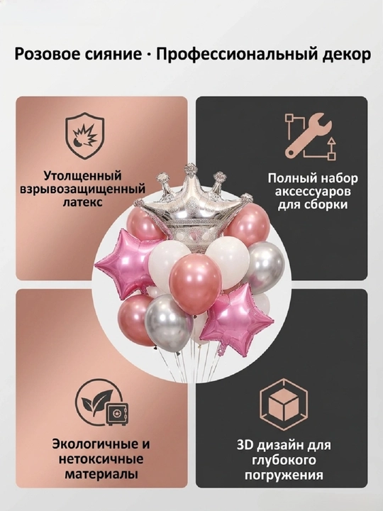 53 воздушных шара – для дня рождения, декорации вечеринки и фотосессии - 
