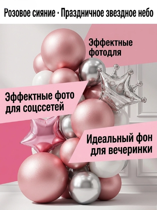 53 воздушных шара – для дня рождения, декорации вечеринки и фотосессии
