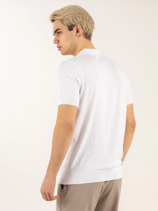 Erkaklar kalta yengli polo jemperi