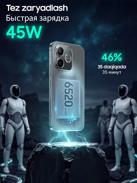 HONOR 600 Lite 5G zarbalarga chidamli smartfon, 8/256 GB, giftbox sov'gaga