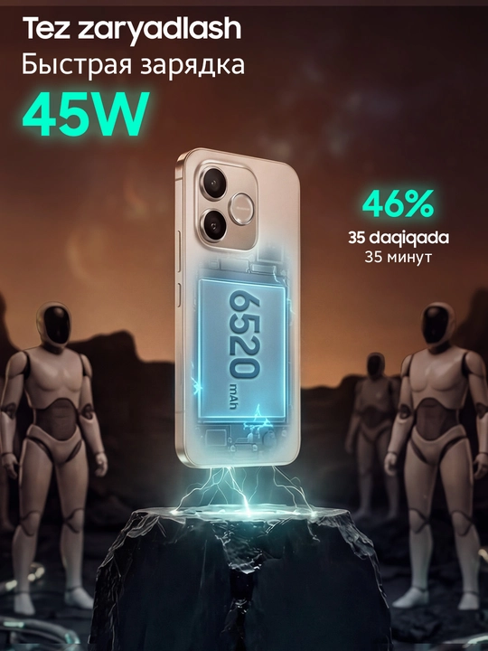 HONOR 600 Lite 5G zarbalarga chidamli smartfon, 8/256 GB, giftbox sov'gaga