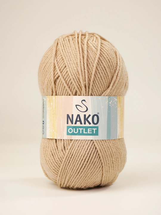 Пряжя Nako Outlet - 100% акрил, 375 m, 100 г - 150 г (+- 5 г, 10%+-) в упаковке 1 шт