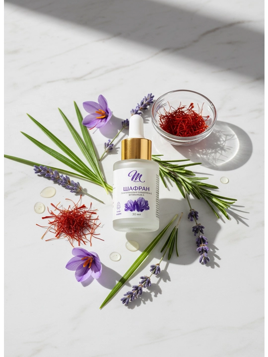 A vitamini bilan gialuron kislotali serum, Shafran, 30 ml - 