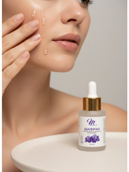 A vitamini bilan gialuron kislotali serum, Shafran, 30 ml