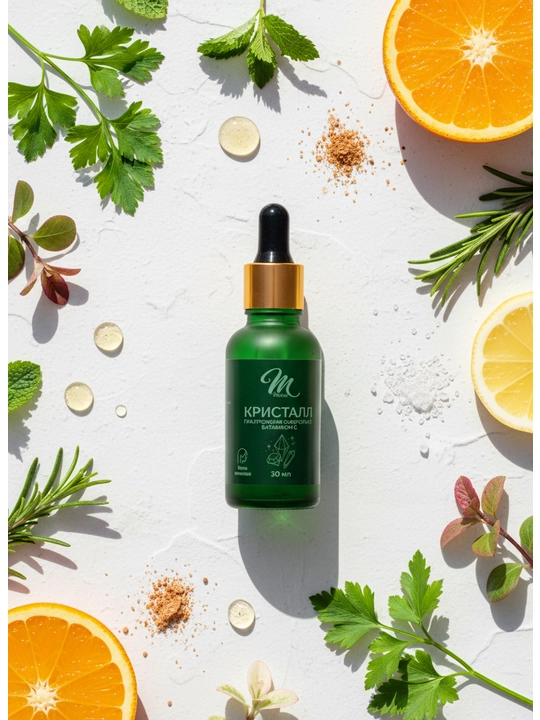 Vitamin C bilan gialuron zardobi, Кристалл, 30 ml - 