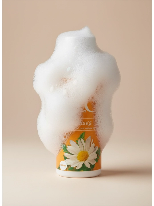 Romashka tabiiy yuz yuvish geli, yog'li va xusunbuzarli yuz terilari uchun, 100 ml
