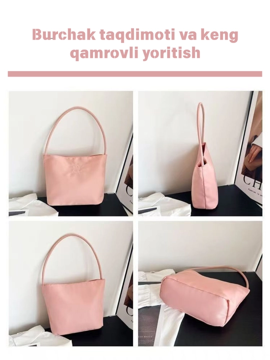 Yozgi moda bir rangli, badiiy uslub, baxmal yelka sumkasi