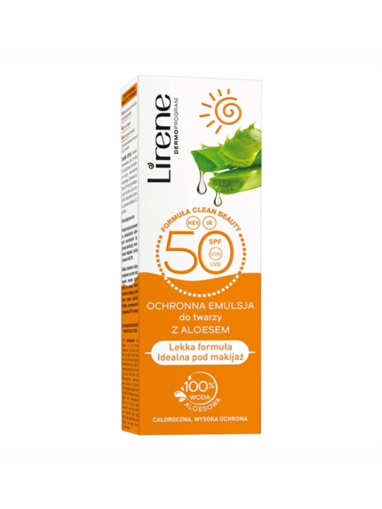 Эмульсия для лица LIRENE защитная с алоэ SPF 50, 50мл - 