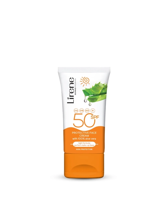 Эмульсия для лица LIRENE защитная с алоэ SPF 50, 50мл