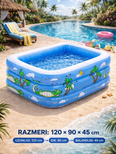 Надувной детский бассейн 120×90×45 см — SKIDSUZ-SAMBASSEYN120X45-ГОЛУБ