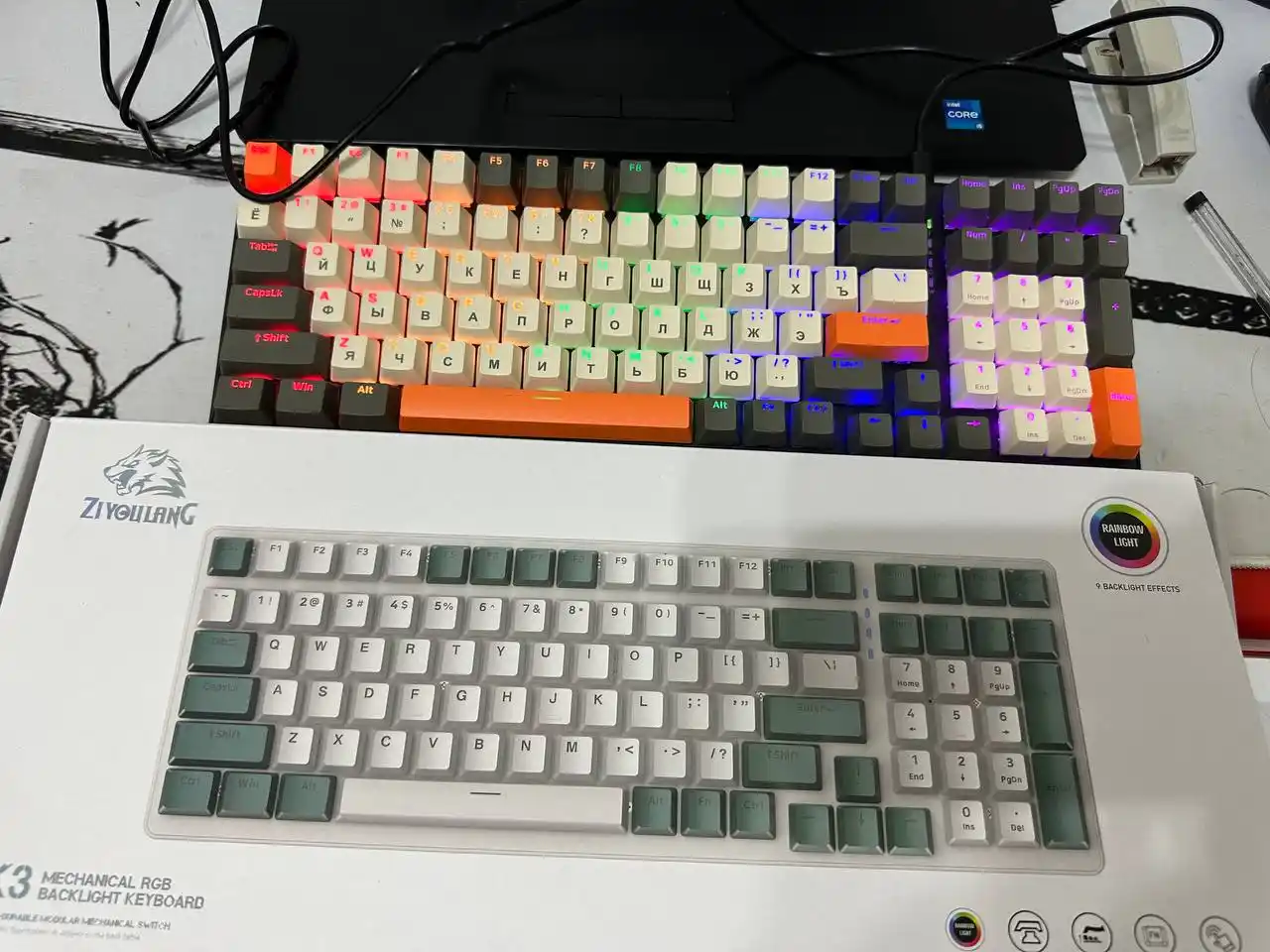 Klaviatura Freewolf K3 mexanik gaming klaviatura, Hot Swap, simli