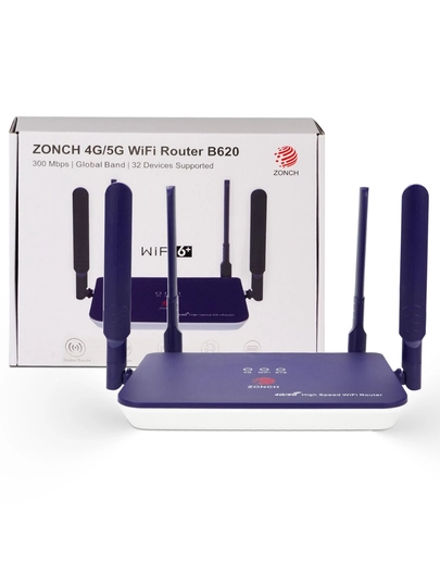 4G WiFi модем Zonch B620 CPE (SIM-карта, до 150 Мбит/с, Wi-Fi до 300 Мбит/с)