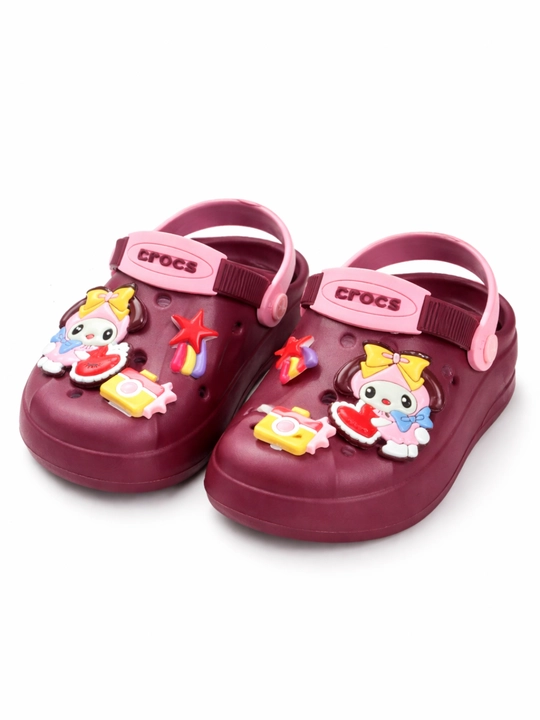 Bolalar kroks shippak, yengil va qulay, dekorli, yozgi sandal, orqa tasma