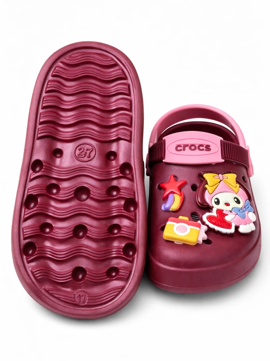 Bolalar kroks shippak, yengil va qulay, dekorli, yozgi sandal, orqa tasma