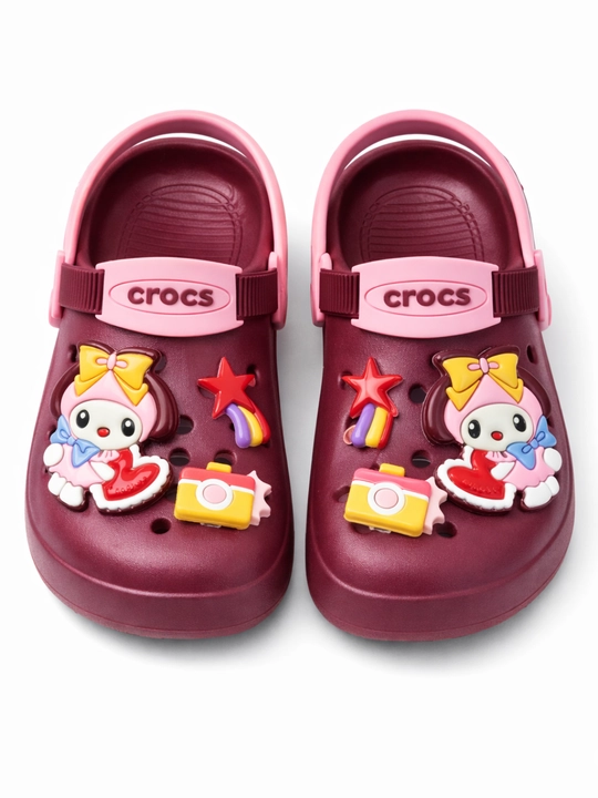 Bolalar kroks shippak, yengil va qulay, dekorli, yozgi sandal, orqa tasma