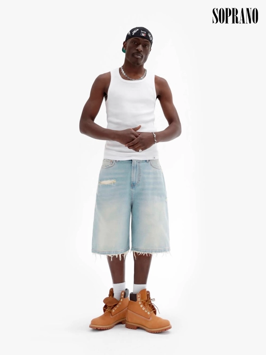 Джинсовые шорты багги REAVEN, мужские, женские, подростковые, размеры S-XXL