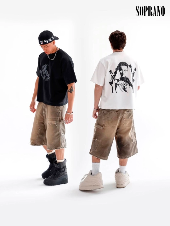 Джинсовые шорты багги REAVEN, мужские, женские, подростковые, размеры S-XXL