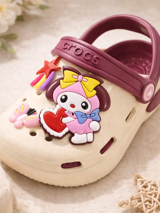 Bolalar kroks shippak, yengil va qulay, dekorli, yozgi sandal, orqa tasma