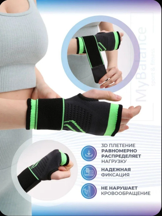 Бандаж для запястья спортивный с фиксацией, поддержка руки для тренировок и спорта
