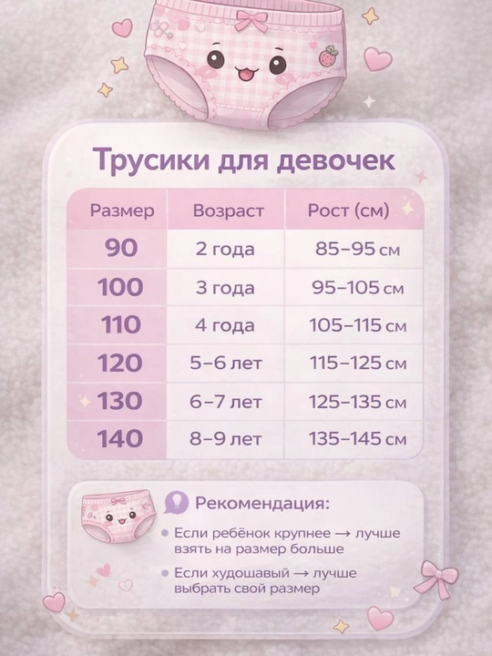 Детские трусики для девочек набор 3 шт хлопковые  нижнее белье для детей