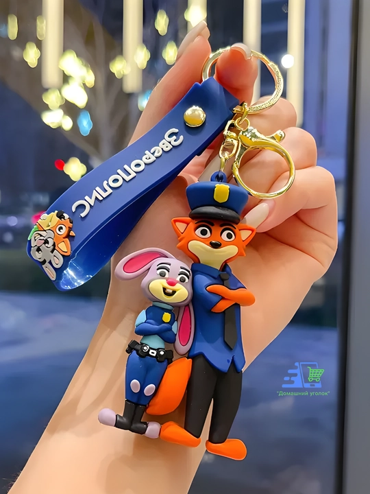 Брелок Зверополис Disney Zootopia силиконовый Джуди Хопс Ник Уайлд на ключи рюкзак - 