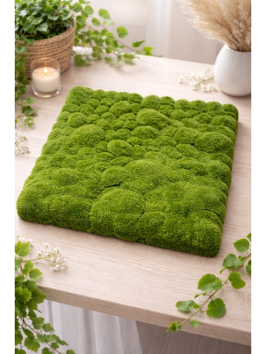 Dekorativ sun’iy mox panel – 50x50 sm, premium yashil dizayn