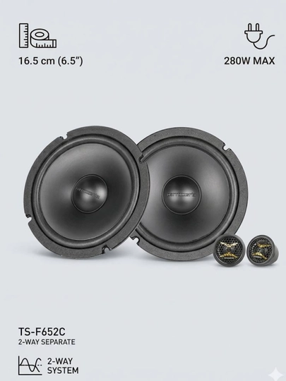 Carrozzeria TS-F652C компонентная акустика 16.5 см 2-полосная 280W — AVTOLIT-CARROZERA32